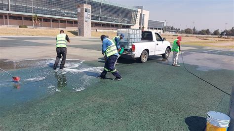 Aplicación de desengrasantes e Hidrolavado en INFIELD Hipódromo de Las