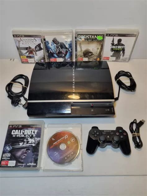 PLAYSTATION 3 PS3 Fat Console 80GB CECHL02 BUNDLE 6 Games