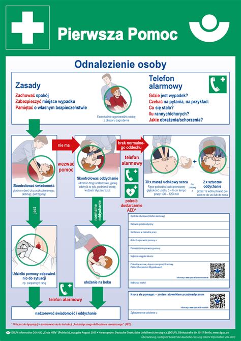 Erste Hilfe Plakat Din A Polnisch Pierwsza Pomoc Dguv