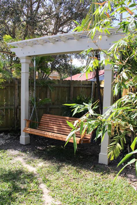 How To DIY Outdoor Pergola Swing On A Budget - Simply Lovely Living