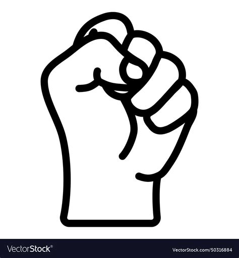 Fist fight resistance flat icon isolated on white Vector Image