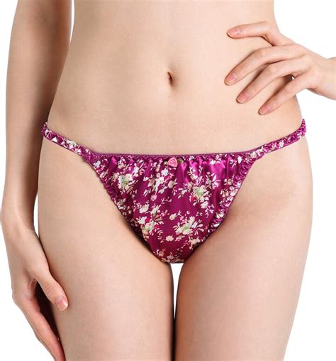 Satini Women S Satin Floral Bikini Briefs Panties Purple Shopstyle