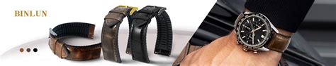 Amazon De Binlun Alligator Leder Und Silikon Hybrid Uhrenarmbander