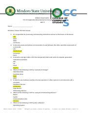 ITC 311 MIDTERM Docx CC S Midterm Examination COLLEGE OF ITC 311