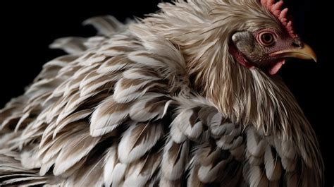 Premium Photo | A chicken with a white and brown feathers