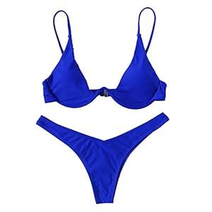 Ztie Women Sexy Halter Neck Top And Tie Sides Thong Extreme Swimsuit Hollow Micro Mini Bikini