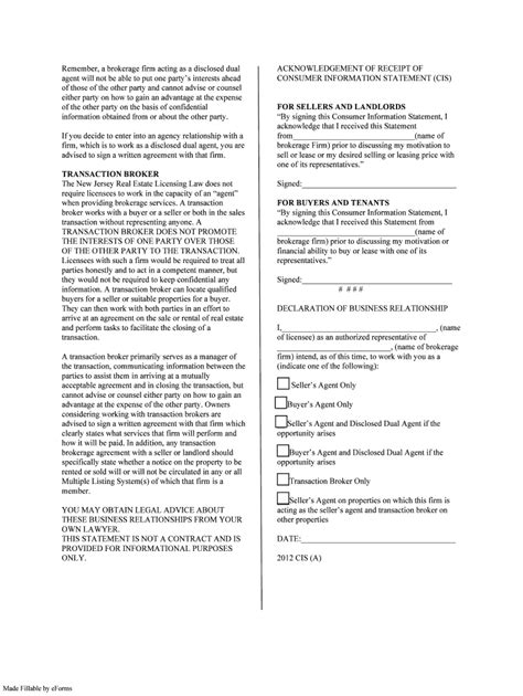 Real Estate Relationships In Nj Disclosure Form Fill Out And Sign Printable Pdf Template