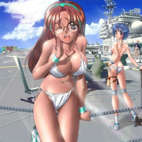 Narukami Kaname Flag Quarters Lowres Non Web Source Girls Aircraft Carrier Bikini Blue