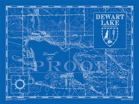 Map of Dewart Lake, IN | Custom maps | Bank and Surf