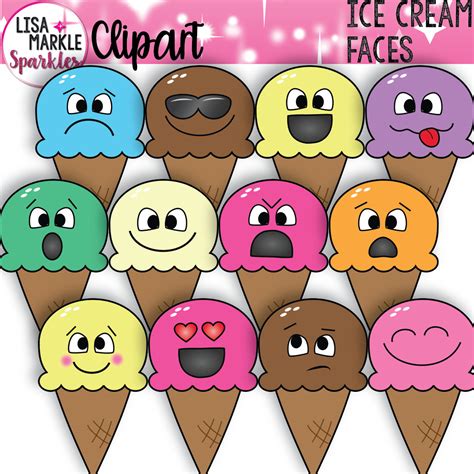 Emoji Clipart, Face Clipart, Ice Cream Clipart, Emotion Clipart, Faces ...