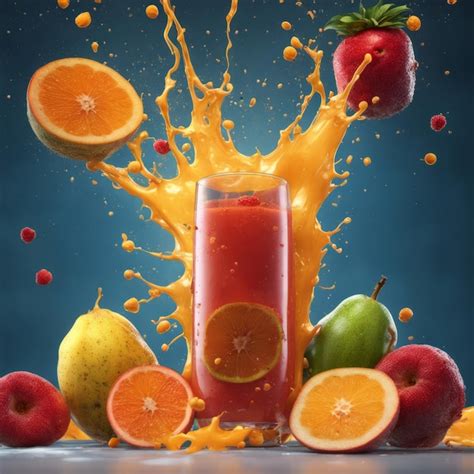 Premium Photo Fruits And Berry Drink Fresh Fruits Juice Splashing