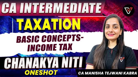 Basic Concepts Income Tax One Shot Ca Inter Taxation Ca Manisha