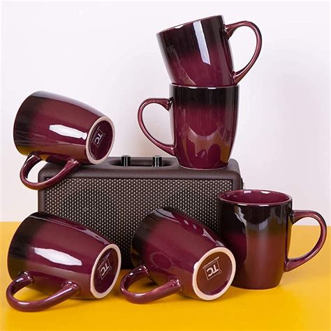 Qxxsj Coffee Mugs Set12oz Mug Set Of 6 Ceramic Coffee Mug With Large