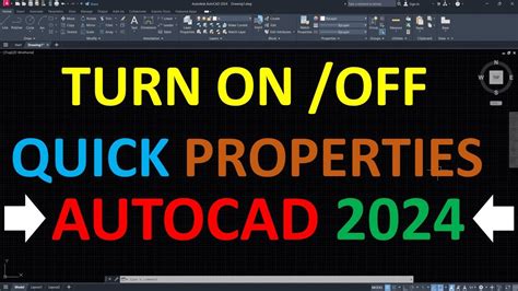 How To Turn On Off Quick Properties In Autocad Youtube