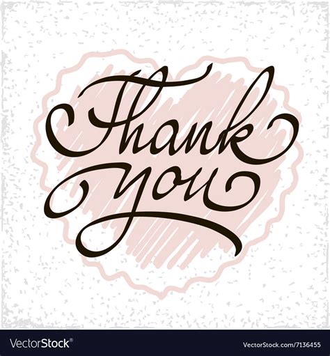 Inscription Thank You Original Handwritten Vector Image