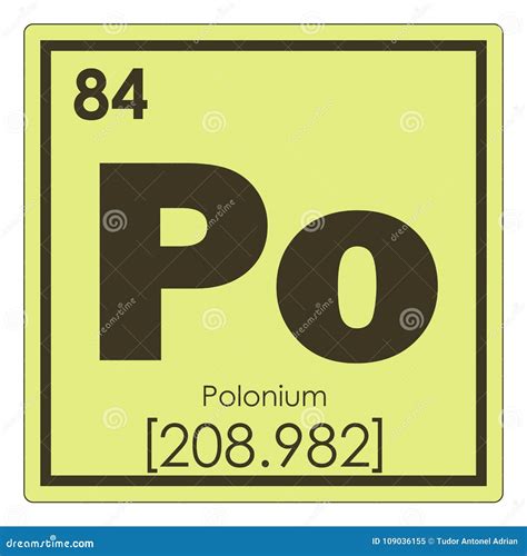 Polonium Chemical Element Stock Illustration Illustration Of Color 109036155