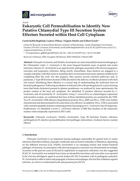 PDF Eukaryotic Cell Permeabilisation To Identify New Putative