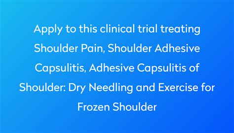 Dry Needling And Exercise For Frozen Shoulder Clinical Trial 2024 Power