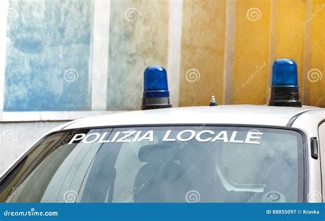 Lights of a Police Car in the Italy Stock Image - Image of metropolis ...