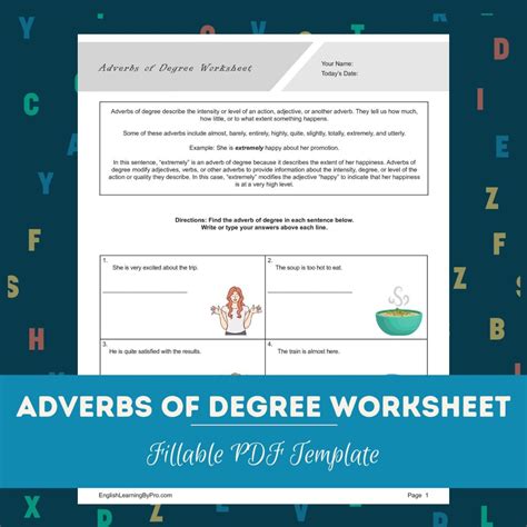 Adverbs of Degree Worksheet (Editable, Fillable, Printable PDF ...