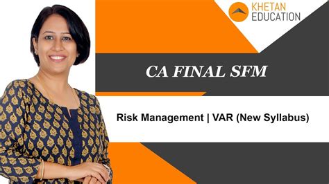 SFM CA Final Risk Management Value At Risk New Syllabus YouTube