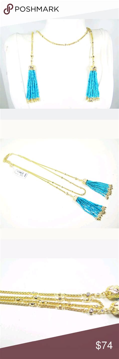 Kendra Scott Turquoise Bead Tassel Necklace New Tassel Necklace Beaded Tassel Necklace