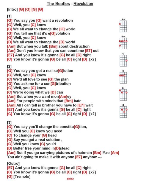 The Beatles - Revolution Guitar Chords