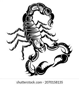 Scorpion Silhouette Tattoo Vector Illustration Stock Vector (Royalty ...