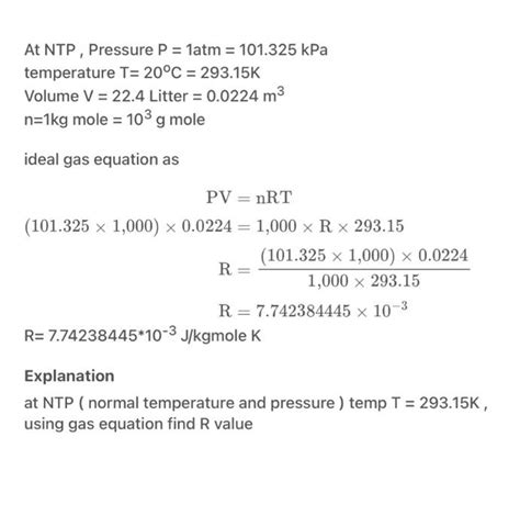 Solved 4 Find The Value Of Rmole In J Kgmolek At Ntp Using