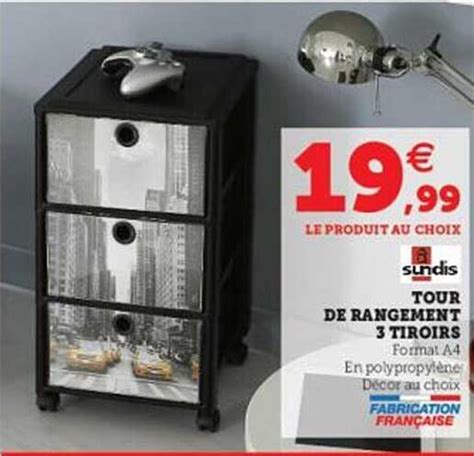 Promo Sundis Tour De Rangement Tiroirs Chez Hyper U Icatalogue Fr