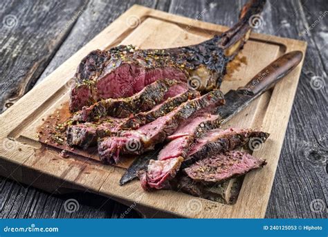 Traditional Barbecue Wagyu Tomahawk Beef Steak With Spice And Herbs