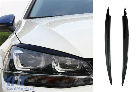 Headlights Eyebrows Suitable For VW Golf VII 7 5G 2013 2017 Piano Black