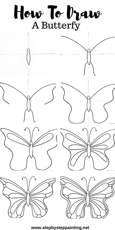 Easy Butterfly Drawings Step By Step