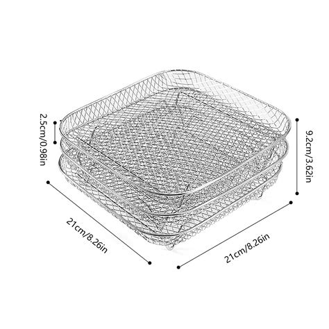 Air Fryer Accessories - Square 3 Stackable Dehydrator Racks Air Fryer Racks for Cosori, Instant ...