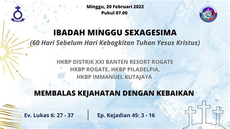 Hkbp Rogate Ibadah Minggu Sexagesima Februari Pukul