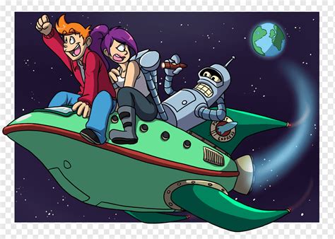 Planet Express Ship Bender Dibujo Futurama Pintura De Acuarela