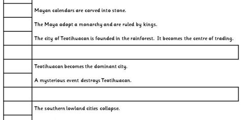 Maya Civilization Timeline | Free Worksheets Samples