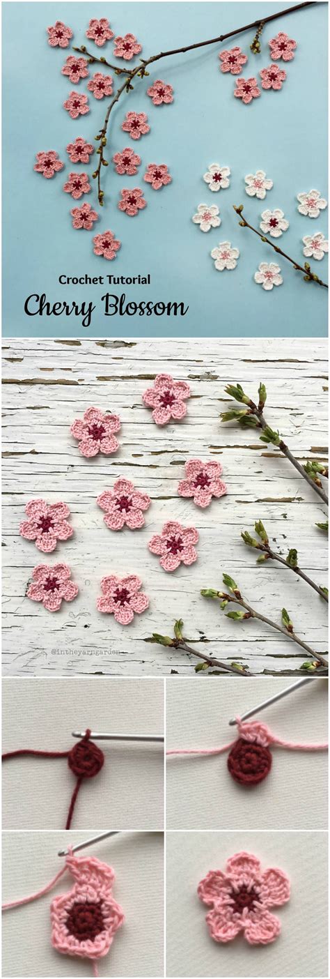 Crochet Cherry Blossom Crochet Flowers Crochet Flowers Free Pattern