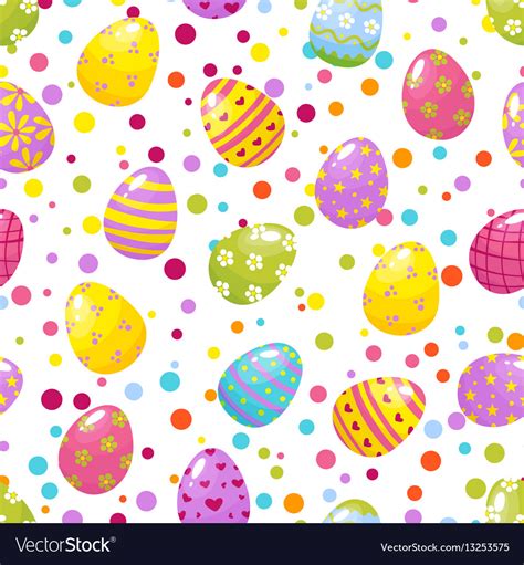 Seamless Pattern With Easter Eggs Royalty Free Vector Image