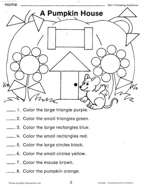 Following Two Step Directions Worksheets