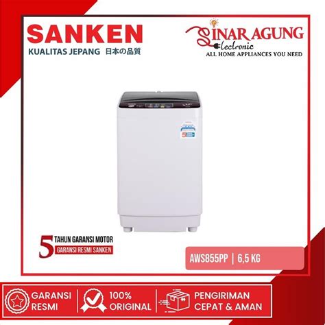 Jual MESIN CUCI TOP LOADING SANKEN AWS855PP AWS855 AWS 855 1