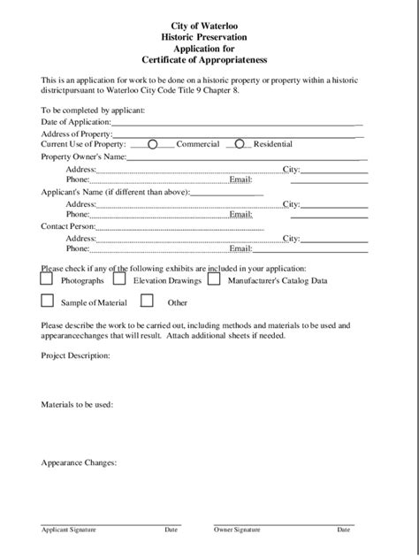 Fillable Online Procedures For The Certificate Of Appropriateness Application Fax Email Print