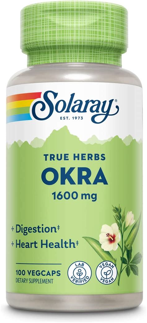 Solaray Okra 400 Mg Pro Kapsel 100 Kapseln Vegan Glutenfrei