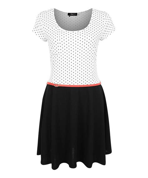 Love This Black And Ivory Polka Dot Belted Skater Dress By Dex On Zulily Zulilyfinds Skater