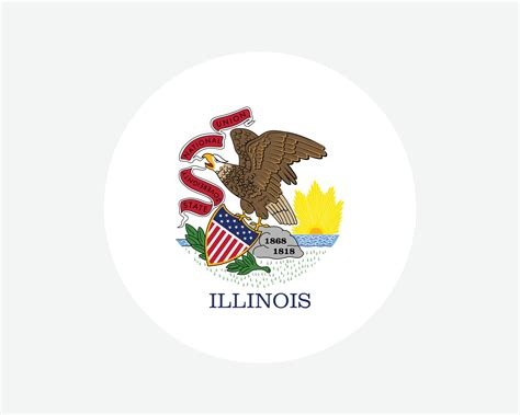 Illinois Estados Unidos Redondo Estado Bandera Illinois Nosotros