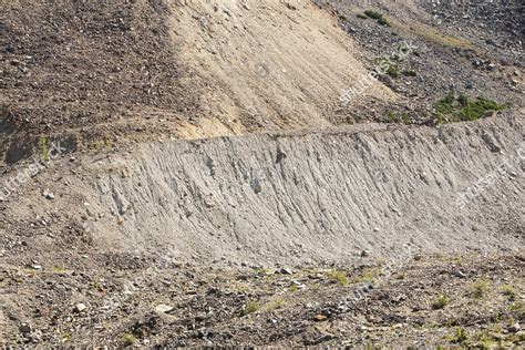 Moraine Rapidly Receding Victoria Glacier Above Editorial Stock Photo