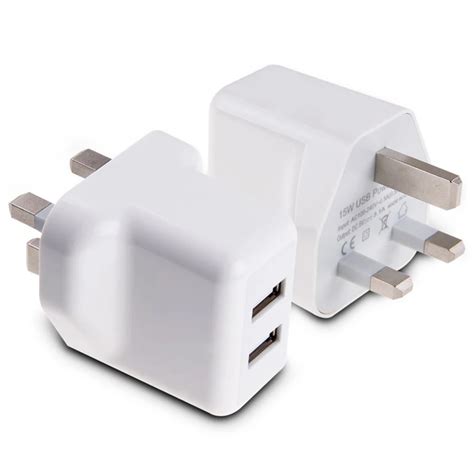 Portable Twin Usb Wall Travel Uk Plug Charger 31a Adapter 2 Port 3 Pin Mains Universal Travel