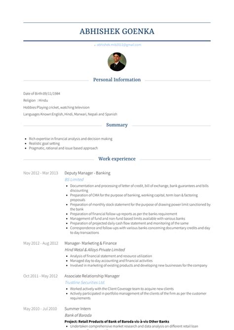 Deputy Manager Resume Samples and Templates | VisualCV