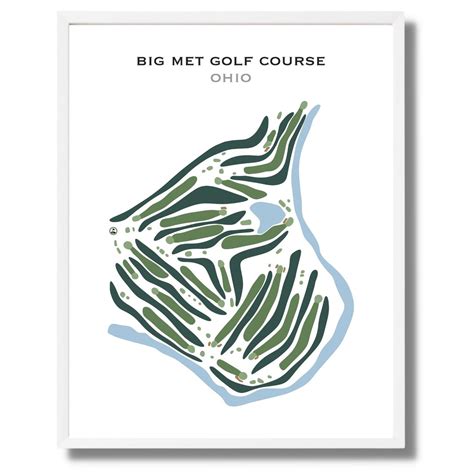 Big Met Golf Course Ohio Golf Course Map Home Decor Etsy