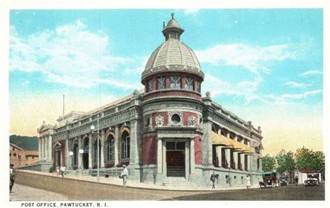 Vintage Postcard Post Office Landmark Building Pawtucket Rhode Island C